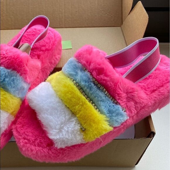 Faux Fur Warm Open Toe Fuzzy Slipper - Picture 9 of 12
